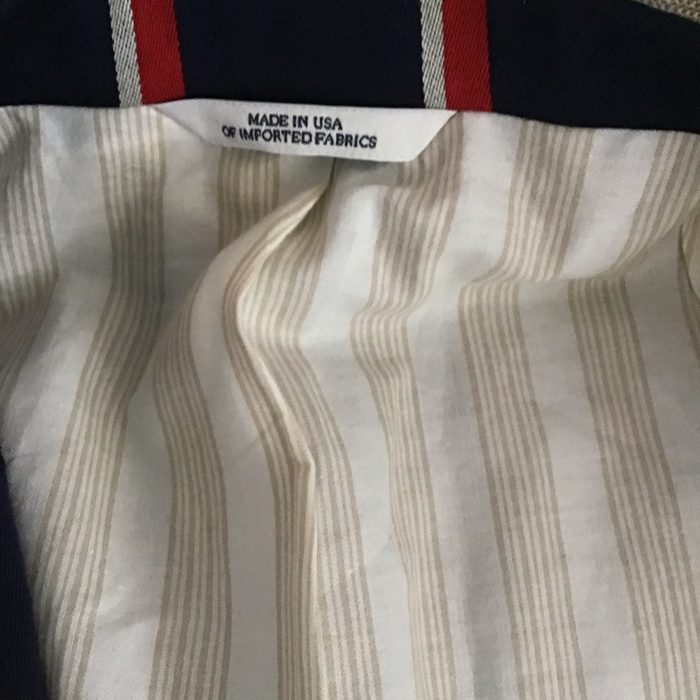 Brooks Brothers Rare Luxury Navy Blazer with Red and White Stripes High Quality - Picture 12 of 15